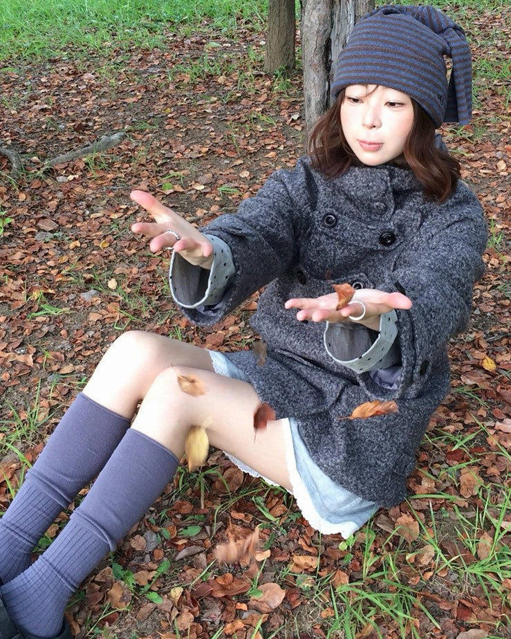 ダブルボタンシルエットウールコート