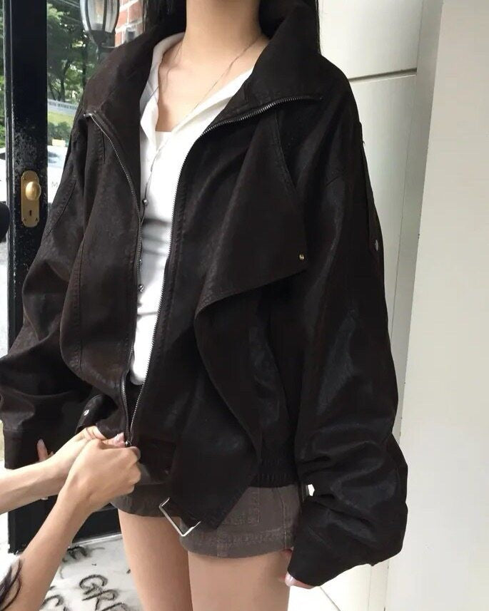 アシンメトリーベルトジャケット