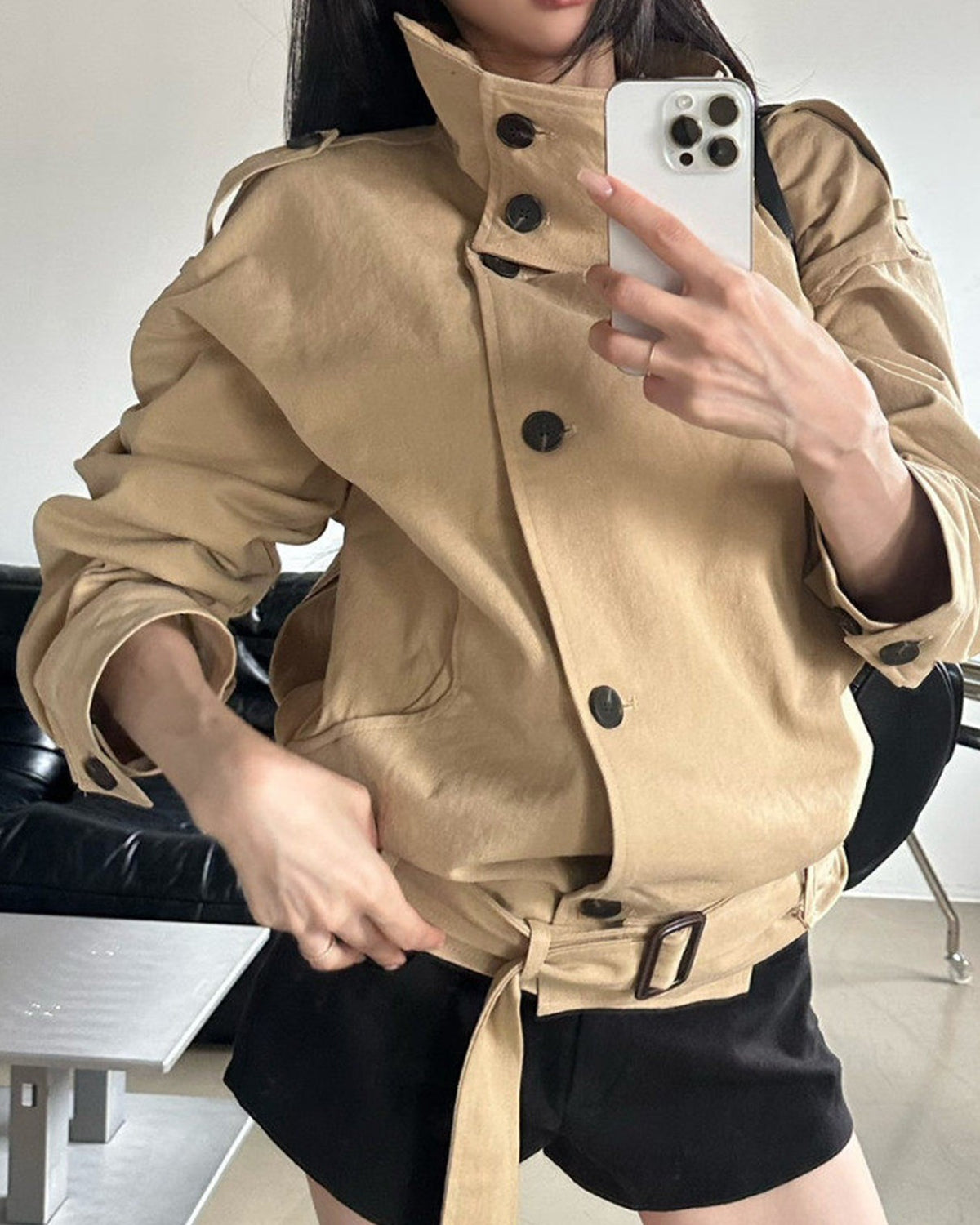 ベルトショートトレンチジャケット