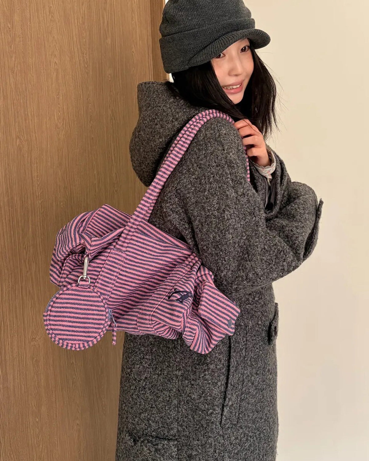 ダブルボタンシルエットウールコート