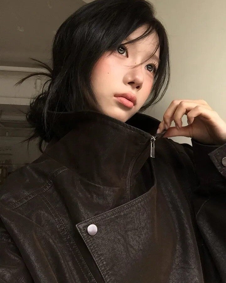 アシンメトリーベルトジャケット