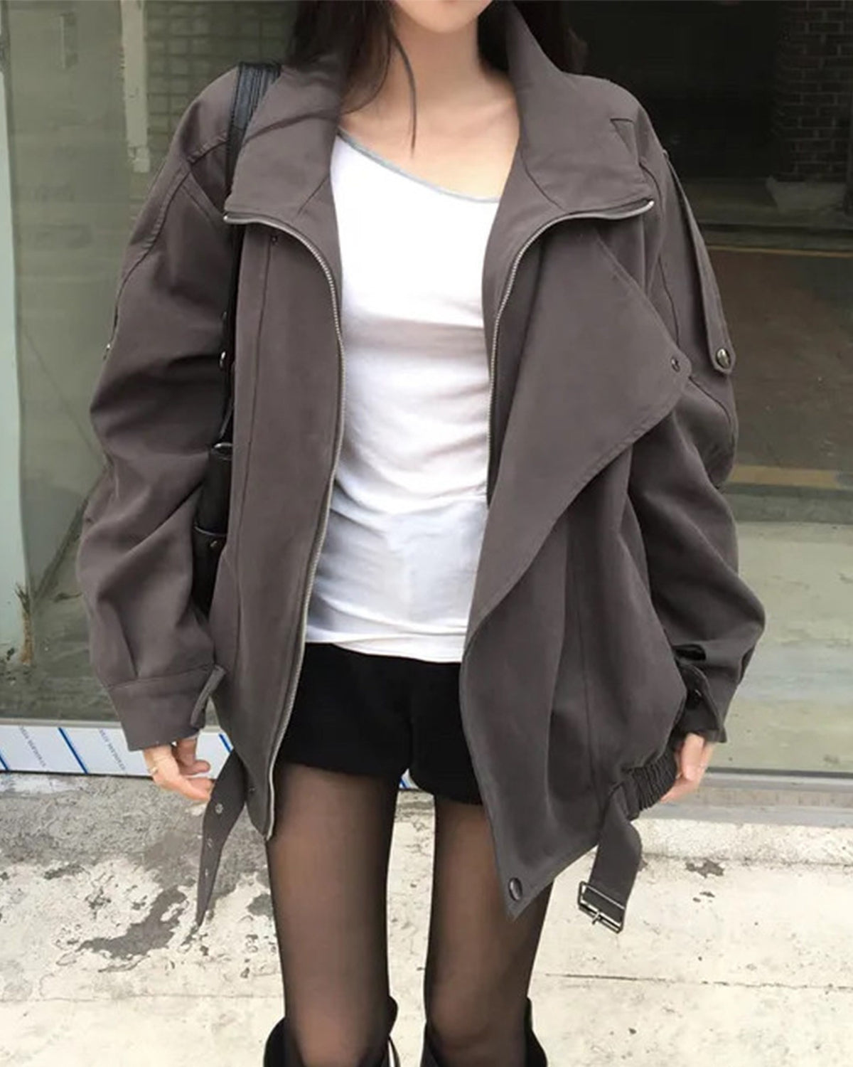 オーバーサイズショートミリタリージャケット